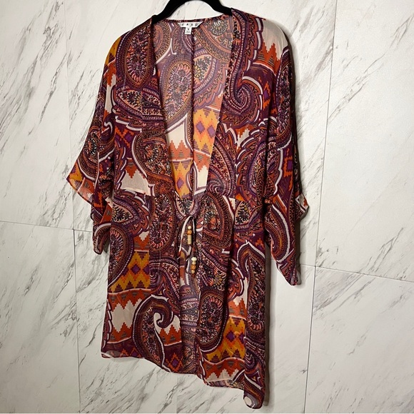 CAbi Epic Sheer Paisley Kimono Blouse Swim Cover Up Tunic Top SZ S - Picture 3 of 8